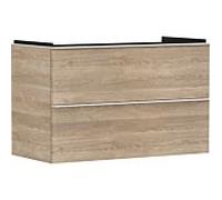 hansgrohe Xelu Q Meuble sous-lavabo, 980x475, 2 tiroirs, pour vasque, 54033700, Couleur: Meuble chÃªne naturel/poignÃ©e blanc mat
