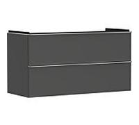hansgrohe Xelu Q Meuble sous-lavabo, 1180x475, 2 tiroirs, pour lavabo, 54036000, Couleur: Meuble gris diamant mat/poignée chrome