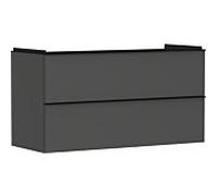 hansgrohe Xelu Q Meuble sous-lavabo, 1180x475, 2 tiroirs, pour lavabo, 54036670, Couleur: Meuble gris diamant mat/poignÃ©e noir mat