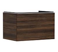 hansgrohe Xelu Q meuble sous-lavabo, 780x550, 1 tiroir, pour consoles avec vasque à poser, poli, 54057700, Couleur: Meuble noyer foncé/poignée blanc mat