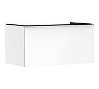 hansgrohe Xelu Q meuble sous-lavabo, 980x550, 1 tiroir, pour consoles avec vasque à poser, poli, 5, 54058000, Couleur: Meuble blanc brillant/poignée chromée