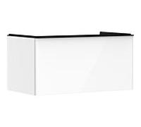 hansgrohe Xelu Q meuble sous-lavabo, 980x550, 1 tiroir, pour consoles avec vasque à poser, poli, 5, 54058670, Couleur: Meuble blanc brillant/poignée noir mat