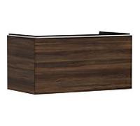 hansgrohe Xelu Q meuble sous-lavabo, 980x550, 1 tiroir, pour consoles avec vasque à poser, poli, 5, 54061700, Couleur: Meuble noyer foncÃ©/poignÃ©e blanc mat