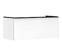 hansgrohe Xelu Q meuble sous-vasque 54062670 1180x485x550mm, tiroir, blanc brillant, noir mat