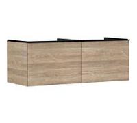 hansgrohe Xelu Q meuble sous-vasque 54068670 1360x485x550mm, 2 tiroirs, chêne naturel, noir mat
