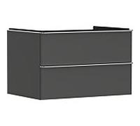 hansgrohe Xelu Q Meuble sous-lavabo, 780x550, 2 tiroirs, pour console avec vasque à poser, 54075000, Couleur: Meuble gris diamant mat/poignÃ©e chrome