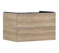 hansgrohe Xelu Q Meuble sous-lavabo, 780x550, 2 tiroirs, pour console avec vasque à poser, 54076000, Couleur: Meuble chêne naturel/poignée chrome
