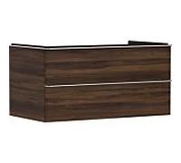 hansgrohe Xelu Q Meuble sous-lavabo, 980x550, 2 tiroirs, pour vasques à poser, 54081000, Couleur: Meuble noyer foncé/poignée chrome