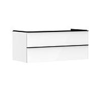 hansgrohe Xelu Q meuble sous-vasque 54082670 1180x485x550mm, 2 tiroirs, blanc brillant, noir mat