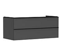 hansgrohe Xelu Q Meuble sous-lavabo, 1180x550, 2 tiroirs, pour vasques à poser, 54083670, Couleur: Meuble gris diamant mat/poignée noir mat