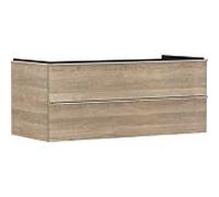 hansgrohe Xelu Q Meuble sous-lavabo, 1180x550, 2 tiroirs, pour vasques à poser, 54084000, Couleur: Meuble chÃªne naturel/poignÃ©e chrome