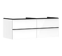 hansgrohe Xelu Q meuble sous-vasque 54086670 1360x485x550mm, 4 tiroirs, blanc brillant, noir mat