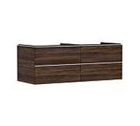 hansgrohe Xelu Q meuble sous-vasque 54089700 1360x485x550mm, 4 tiroirs, noyer foncé, blanc mat