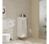 hansgrohe Xelu Q Armoire mi-haute, 400x350, 1 porte, charnières à gauche, 2 étagères en verre, 54127000, Couleur: Meuble blanc brillant/poignée chromée