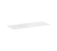 Hansgrohe Console Xelu Q 1360×550 – découpe ronde gauche, vasque à poser, sans trou, blanc brillant