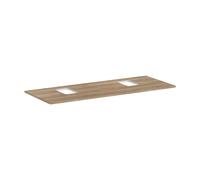 Hansgrohe Console Xelu Q 1360x550 pour vasque à poser, 2 découpes, trou robinet, Chêne nature