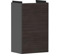 hansgrohe Xevolos E Armoire sous lavabo, 1 porte, charnières à gauche, 340x245x555mm, pour lave-mains, 54168730, Couleur: Corps gris ardoise mat, façade chêne foncé