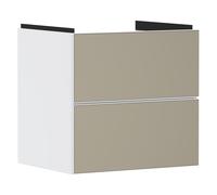 hansgrohe Xevolos E Armoire sous lavabo, 2 tiroirs, SoftClose, 580x475x555mm, pour lavabo, 54175390, Couleur: corps blanc mat, façade bronze structuré