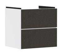 hansgrohe Xevolos E Armoire sous lavabo, 2 tiroirs, SoftClose, 580x475x555mm, pour lavabo, 54175660, Couleur: Corps blanc mat, façade textile gris foncé