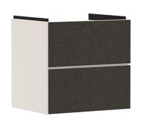 hansgrohe Xevolos E Armoire sous lavabo, 2 tiroirs, SoftClose, 580x475x555mm, pour lavabo, 54176660, Couleur: Corps beige sable mat, façade textile gris foncé