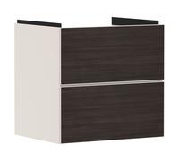 hansgrohe Xevolos E Armoire sous lavabo, 2 tiroirs, SoftClose, 580x475x555mm, pour lavabo, 54176730, Couleur: Corps beige sable mat, façade chêne foncé