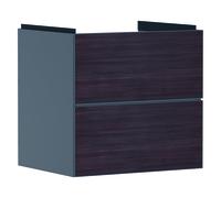 hansgrohe Xevolos E Armoire sous lavabo, 2 tiroirs, SoftClose, 580x475x555mm, pour lavabo, 54177730, Couleur: Corps gris ardoise mat, façade chêne foncé