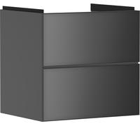 hansgrohe Xevolos E Armoire sous lavabo, 2 tiroirs, SoftClose, 580x475x555mm, pour lavabo, 54177770, Couleur: corps gris ardoise mat, façade gris ardoise métallique