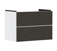 hansgrohe Xevolos E Armoire sous lavabo, 2 tiroirs, SoftClose, 780x475x555mm, pour lavabo, 54178660, Couleur: Corps blanc mat, façade textile gris foncé