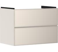 hansgrohe Xevolos E Armoire sous lavabo, 2 tiroirs, SoftClose, 780x475x555mm, pour lavabo, 54179790, Couleur: Corps beige sable mat, façade beige sable métallisé