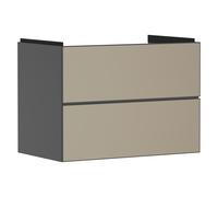 hansgrohe Xevolos E Armoire sous lavabo, 2 tiroirs, SoftClose, 780x475x555mm, pour lavabo, 54180390, Couleur: corps gris ardoise mat, façade bronze structuré