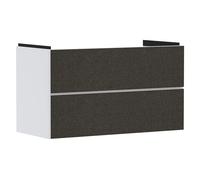 hansgrohe Xevolos E Armoire sous lavabo, 2 tiroirs, SoftClose, 980x475x555mm, pour lavabo, 54181660, Couleur: Corps blanc mat, façade textile gris foncé