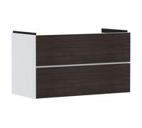 hansgrohe Xevolos E Armoire sous lavabo, 2 tiroirs, SoftClose, 980x475x555mm, pour lavabo, 54181730, Couleur: corps blanc mat, façade chêne foncé