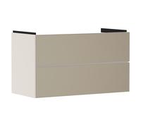 hansgrohe Xevolos E Armoire sous lavabo, 2 tiroirs, SoftClose, 980x475x555mm, pour lavabo, 54182390, Couleur: Corps beige sable mat, façade bronze structuré