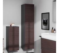 hansgrohe Xevolos E Armoire haute, charnière de porte à droite, 400x360x1760mm, 54223730, Couleur: Corps gris ardoise mat, façade chêne foncé