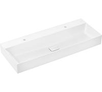 hansgrohe Xevolos E lavabo à poser, sans trop-plein, poncé, SmartClean, 1200x480mm, avec vidage, blanc, 61106450, Exécution: 2 trous de robinet