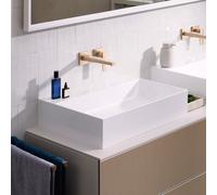 hansgrohe Xelovos E lavabo, sans trop-plein, 600x480mm, SmartClean, poli, avec garniture découlement, 61095450, Exécution: sans trou de robinet
