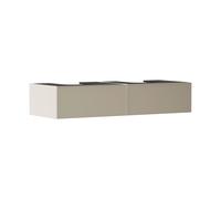 hansgrohe Xevolos E meuble sous lavabo, 2 tiroirs, 1 découpe au centre, 1370x550x275mm, pour console avec vasque à poser, 54317390, Couleur: Corps beige sable mat, façade bronze structuré