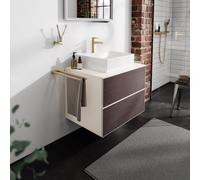 hansgrohe Xevolos E Meuble bas pour plan de toilette, 2 tiroirs, 54188730,