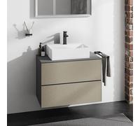 hansgrohe Xevolos E Meuble bas pour plan de toilette, 2 tiroirs, 54189390,