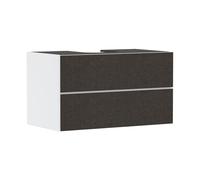 hansgrohe Xevolos E Meuble sous-lavabo, 2 tiroirs, 1 découpe au centre, 980x550x555mm, pour plan de toilette à poser, 54190660, Couleur: Corps blanc mat, façade textile gris foncé