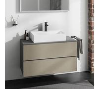 hansgrohe Xevolos E Meuble bas pour plan de toilette, 2 tiroirs, 54192390,