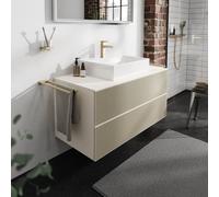 hansgrohe Xevolos E Meuble bas pour plan de toilette, 2 tiroirs, 54194390,