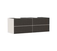 hansgrohe Xevolos E Meuble sous-lavabo, 4 tiroirs, 2 découpes, 1570x550x555mm, pour plan de toilette avec 2 vasques à poser, 54200660, Couleur: Corps beige sable mat, façade textile gris foncé