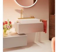 hansgrohe Xevolos E meuble sous lavabo, 1 tiroir, 1 découpe au centre, 780x550x275mm, pour console avec vasque à poser, 54311790, Couleur: Corps beige sable mat, façade beige sable métallisé