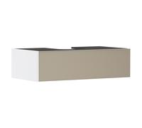 hansgrohe Xevolos E meuble sous lavabo, 1 tiroir, 1 découpe au centre, 980x550x275mm, pour console avec vasque à poser, 54313390, Couleur: corps blanc mat, façade bronze structuré