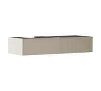 hansgrohe Xevolos E meuble sous lavabo, 2 tiroirs, 1 découpe à gauche, 1370x550x275mm, pour console avec vasque à poser, 54320390, Couleur: Corps beige sable mat, façade bronze structuré