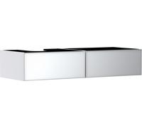 hansgrohe Xevolos E meuble sous lavabo, 2 tiroirs, 1 découpe à gauche, 1370x550x275mm, pour console avec vasque à poser, 54319320, Couleur: corps blanc mat, façade blanc métallisé