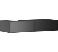 hansgrohe Xevolos E meuble sous lavabo, 2 tiroirs, 1 découpe à gauche, 1370x550x275mm, pour console avec vasque à poser, 54321770, Couleur: corps gris ardoise mat, façade gris ardoise métallique