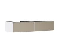 hansgrohe Xevolos E meuble sous lavabo, 2 tiroirs, 1 découpe à gauche, 1370x550x275mm, pour console avec vasque à poser, 54319390, Couleur: corps blanc mat, façade bronze structuré