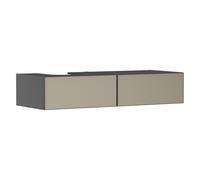 hansgrohe Xevolos E meuble sous lavabo, 2 tiroirs, 1 découpe à gauche, 1370x550x275mm, pour console avec vasque à poser, 54321390, Couleur: corps gris ardoise mat, façade bronze structuré